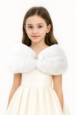 Flower Girl Faux Fur Cape