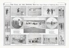 1909 TOURISM August Seaside Paddling Buckets Lifeline Breakers (DP16)