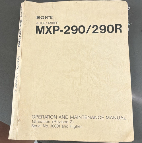Sony mxp 290 290r audio - sony, mixer