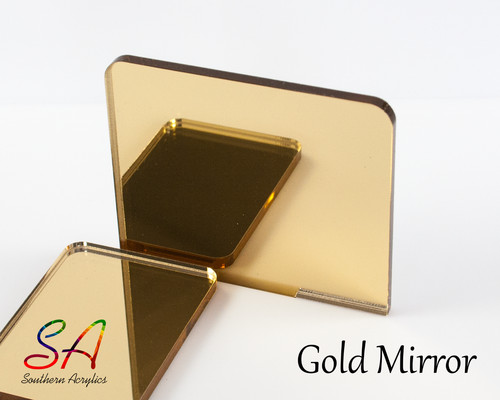 Gold mirror acrylic with - acrylic, plain