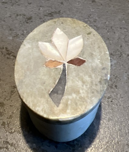 Vintage soapstone trinket box - soapstone,