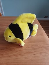 Vintage Bubbles The Fish  Black Yellow Ty Beanie Buddies 1998.