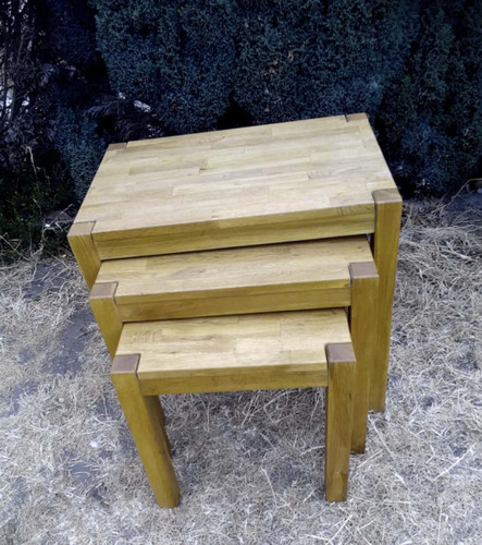 Oak nest tables - 3, tables,