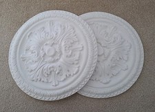 Plaster Ceiling Rose X2 Leaf Design 30 Cm Diameter Victoriana Decorative