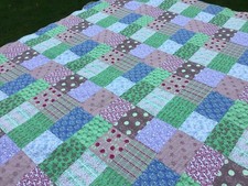 XL VINTAGE STYLE BED TOP COVER THROW BEDSPREAD FLORAL PATCHWORK reversible 