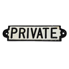 Private Cast Iron Sign Plaque