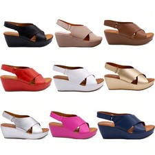 Ladies Women Open Toe Slip On