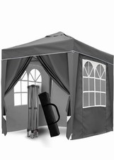 2x2 Sanheng Pop Up Gazebo Tent With Weights Waterproof All Weather Grey Seamed