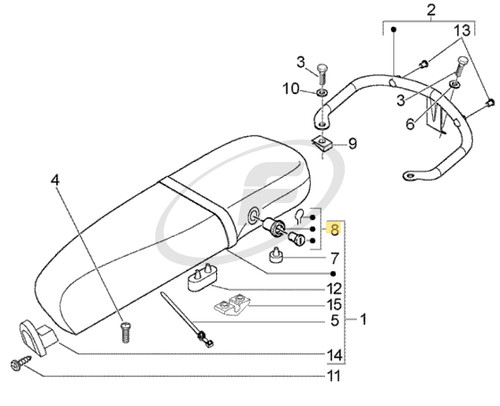 Genuine vespa seat lock - seat, assy