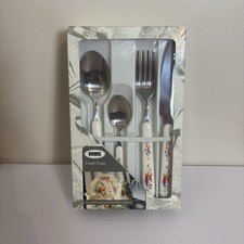 Rare Vintage Viners Fresh Fruit & Flower Spoons Forks Set 24 pieces Boxed 80s