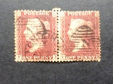 Queen Victoria - Pair Used Stamps 'Penny Red' - FJ & FK