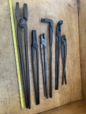 6x Vintage Blacksmiths Tongs