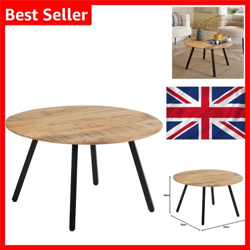 Mango wood coffee table 70cm - wood,