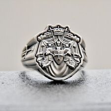New Knights Templar Ring Sterling Silver .925 Masonic Crusaders Handmade Jewelry