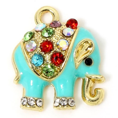 Turquoise blue elephant gold - blue,