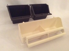 3 x Bird Cage Feeders with Perches and Hooks - 1 Double & 2 Singles