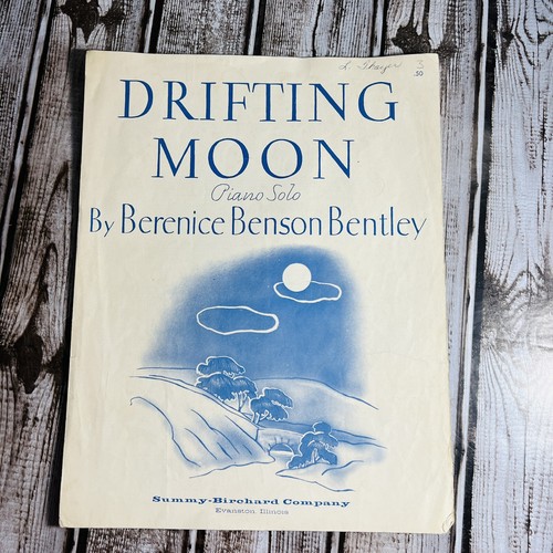Vintage drifting moon - moon, piano