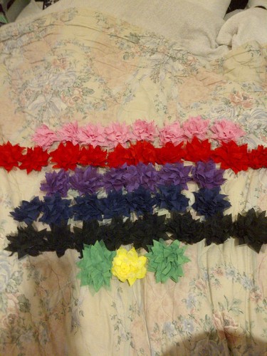 42x flower brooches hair - 42x, brooches/