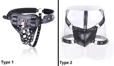 Faux Leather Man Male Chastity Belts Underwear Knickers Bra Blindfold Penis Cage