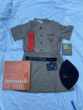 Vintage Girl Scout Brownie Complete Uniform Manual Wallet Pins Patches