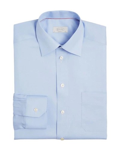 Men eton shirt navy - shirt, cotton
