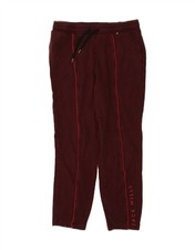 JACK WILLS Womens Graphic Tracksuit Trousers UK 10 Small Maroon Cotton BU03