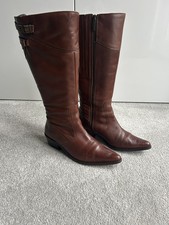 Duo Ted & Muffy Brown Long Boots Size 6 (39) Wide Leg O
