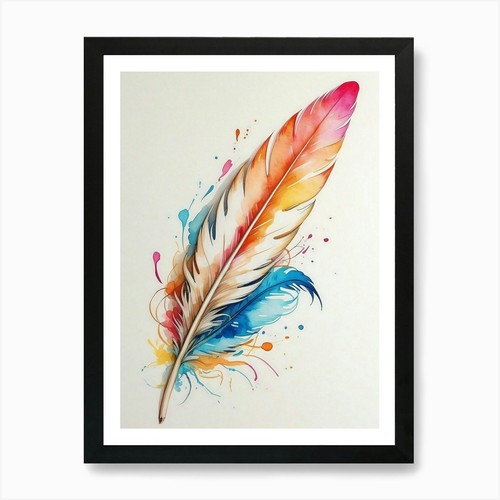 Feather painting art - feather, print