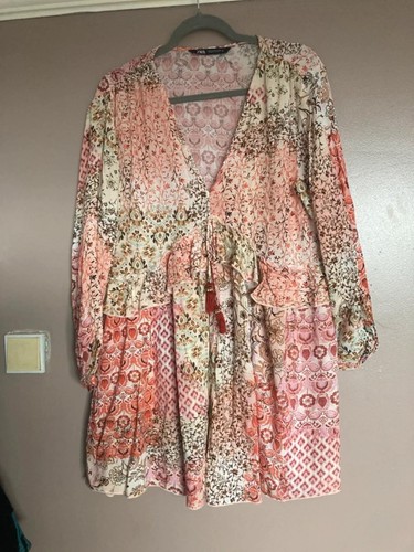 Zara peachy pattern - tunic, top