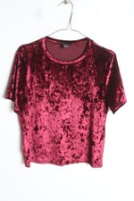 Primark Womens Velour Boob Tube Top - Maroon - Size 10 (ZF4)