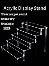 Acrylic Riser Shelf 5-Tier Display Stand Multi-Level Organizer for Collectibles