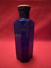 Vintage Colbolt Blue Wide Top Poison. With Stopper. 8oz