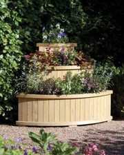 Marberry Cascade Wooden Planter 3 Tier Rowlinson Tiered Plant Stand Quality