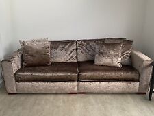 Brown Crushed Velvet Sofa and