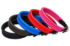 REAL LEATHER VERY SOFT STRIPED RIBBED DOG PUPPY COLLAR Handmade