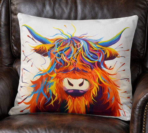 Highland cow cushion - cushion, cover