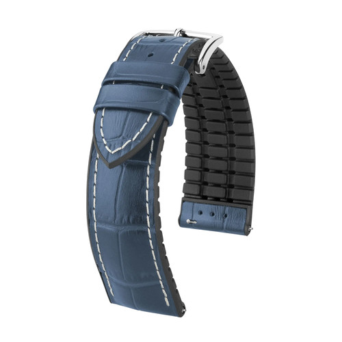 Blue watch strap - ,, calfskin