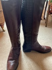NEXT LADIES BROWN LEATHER KNEE HIGH BOOTS, 7/41, GOOD CONDITION
