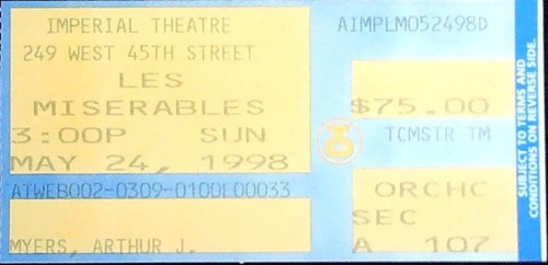 Les miserables broadway ticket - les,