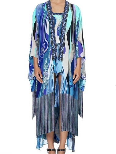 Camilla silk fringed - camilla, kimono