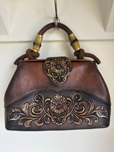 Floral embossed brown - floral,