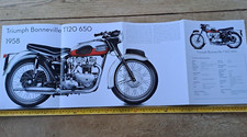 TRIUMPH T120 BONNEVILLE  / GILERA SATURNO 500  MAN CAVE FOLD OUT POSTER