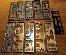 5 I/O shield Back Plate for various Mainboards ABIT ASUS ASROCK GIGABYTE & more