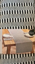 Black/White Bronx 100% Cotton Kitchen Table Runner Next
