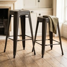 TOLIX INSPIRED METAL BAR STOOL