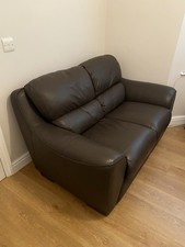 Pair Of Brown Leather Sofas -