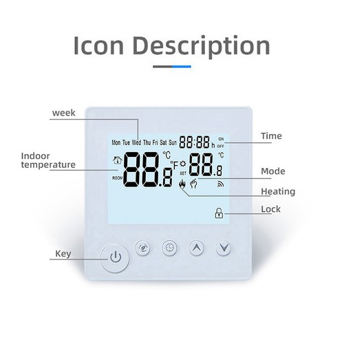 Lcd thermostat for water - lcd, floor