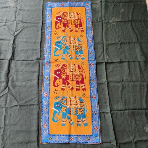 Elephant embroidered tapestry - embroidered,