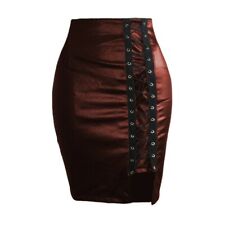 Women Lace Up Skirt Mini Faux