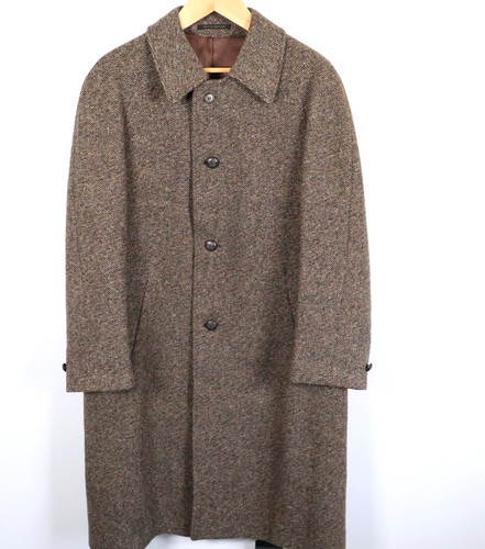 Vtg tweed overcoat men - tweed, 44